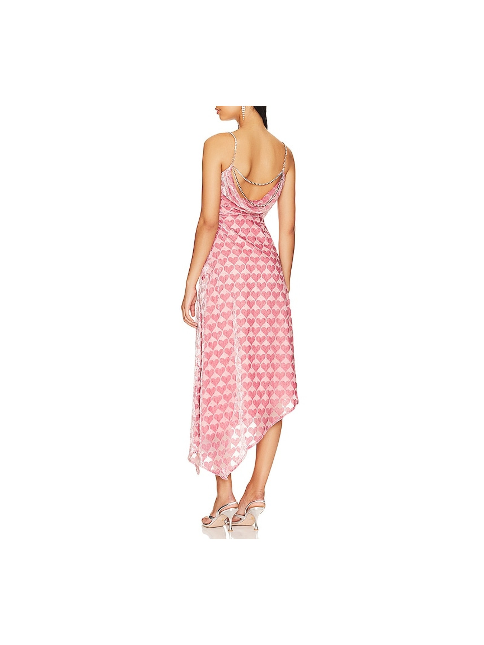 Majorelle Flocked Pink Trixie Midi Dress Size L